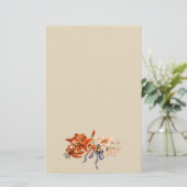 Lily Bouquet Tied met een lintje Briefpapier (Staand voorkant)