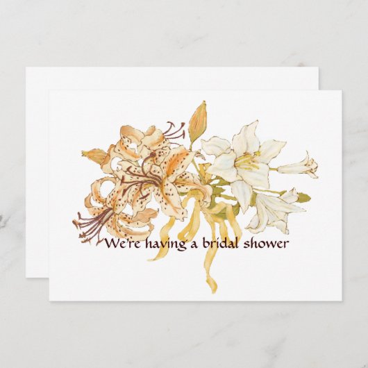 Lily Bouquet Waterverf Shower Kaart (Voorkant / Achterkant)