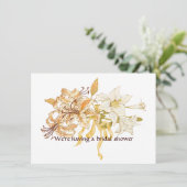 Lily Bouquet Waterverf Shower Kaart (Staand voorkant)