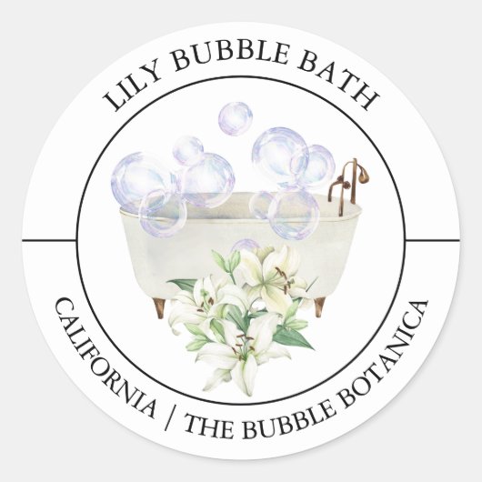 Lily Bubble Bath label (Voorkant)