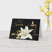Lily Candle Black Gold Sympathie Kaart (Gele Bloem)