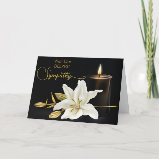 Lily Candle Black Gold Sympathie Kaart (Voorkant)