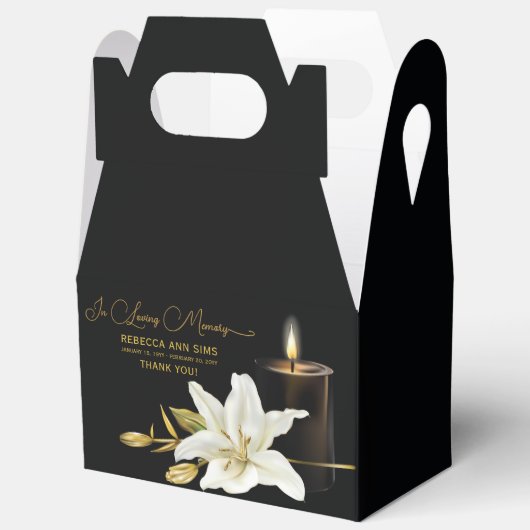 Lily Candle Funeral Bedankdoosjes (Open)