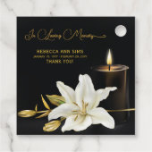 Lily Candle Funeral Bedankjes Labels (Achterkant)
