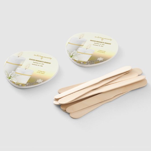 Lily Candle Funeral Memorial Handwaaier (Niet-gemonteerd)