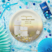 Lily Candle Funeral Memorial Papieren Bordje (Feest)