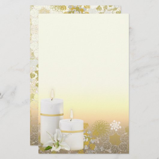 Lily Candle Stationery Briefpapier (Voorkant / Achterkant)