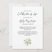 Lily Celebration of Life Photo Funeral Kaart (Achterkant)