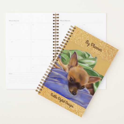 Lily Chihuahua Monthly en Weekly Planner (Display)