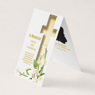 Lily Cross Bijbeltekst Foto Rouwherdenking Kaart