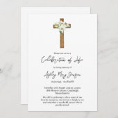 Lily Cross Celebration of Life Funeral Kaart (Voorkant / Achterkant)