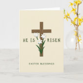 Lily Cross Easter Card Kaart (Gele Bloem)