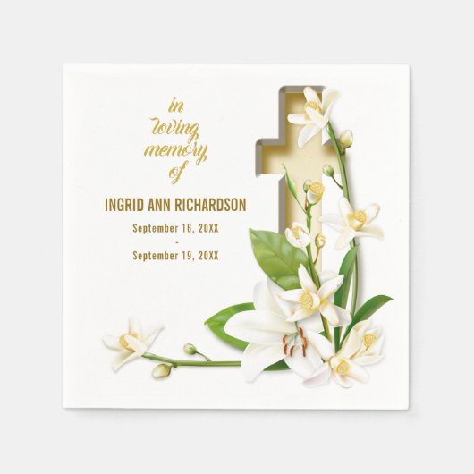 Lily Cross Funeral Memorial Servet (Voorkant)