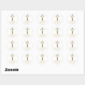 Lily Cross Herdenkings Zaadpakket Funeral Ronde Sticker (Vel)