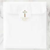 Lily Cross Herdenkings Zaadpakket Funeral Ronde Sticker (Tas)