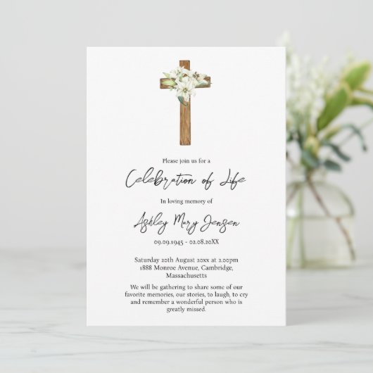 Lily Cross-herdenkingsdienst Kaart (Staand voorkant)