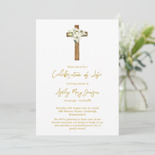 Lily Cross-herdenkingsdienst Kaart (Staand voorkant)