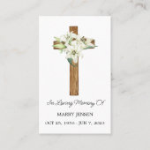 Lily Cross Memorial Funeral Prayer Card Visitekaartje (Voorkant)