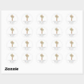 Lily & Cross Memorial Funeral Seed Packet Ronde Sticker (Vel)