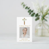 Lily Cross Memorial Photo Funeral Prayer Card Visitekaartje (Staand voorkant)