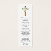 Lily Cross Photo Funeral Memorial Bookmark Mini Visitekaartjes (Achterkant)