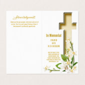 Lily Cross Photo Funeral Memorial Visitekaartje (Buitenkant ongevouwen)
