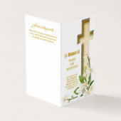 Lily Cross Photo Funeral Memorial Visitekaartje (Buitenkant)