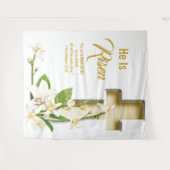 Lily Cross Schrift Paas Kerk Achtergrond Wandkleed (Voorkant (horizontaal))