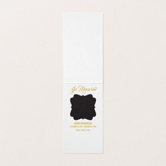 Lily Cross Schriftuur Foto Herdenkingsdienst Kaart (Binnenkant ongevouwen)