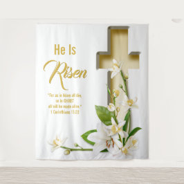 Lily Cross Scripting Easter Church Backdrop Wandkleed