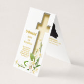 Lily Cross Scripting Foto Funeral Memorial Kaart (Voorkant)
