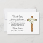 Lily Cross Sympathy Thank You Card Bedankkaart (Voorkant)