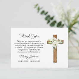 Lily Cross Sympathy Thank You Card Bedankkaart