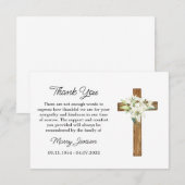 Lily Cross Sympathy Thank You Card Bedankkaart (Voorkant / Achterkant)