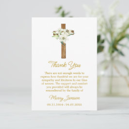 Lily Cross Sympathy Thank You Card Bedankkaart