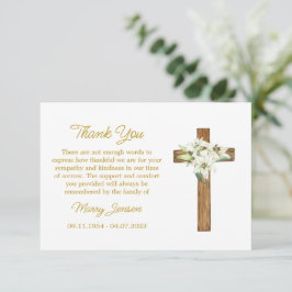 Lily Cross Sympathy Thank You Card Bedankkaart