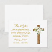 Lily Cross Sympathy Thank You Card Bedankkaart (Voorkant / Achterkant)