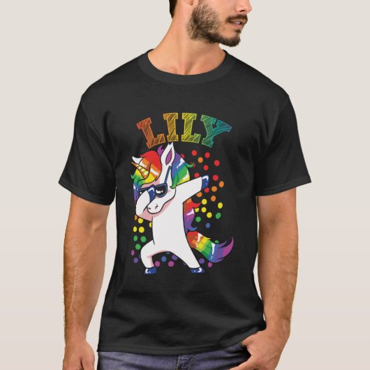 Lily Dabbing Eenhoorn T-shirt (Voorkant)
