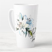 Lily "Dank je!" Bewerkbare slogan en naam Latte Mok (Linkerhoek)