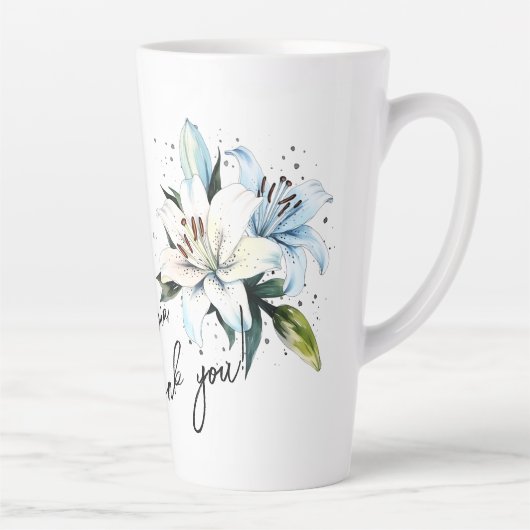 Lily "Dank je!" Bewerkbare slogan en naam Latte Mok (Rechts)