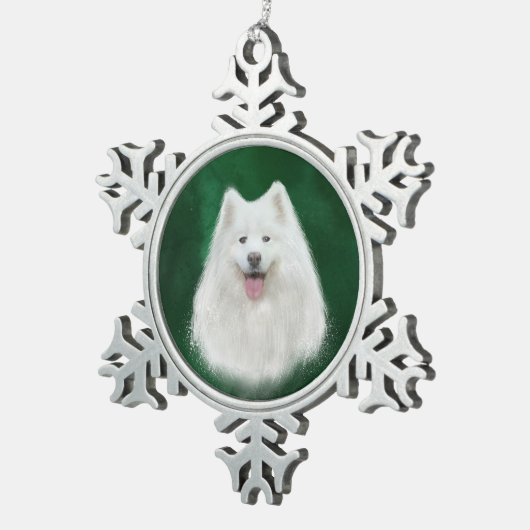 Lily de Samojeed Tin Sneeuwvlok Ornament (Rechts)