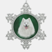 Lily de Samojeed Tin Sneeuwvlok Ornament (Voorkant)