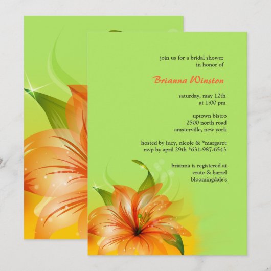 Lily Dew Uitnodiging (Voorkant / Achterkant)