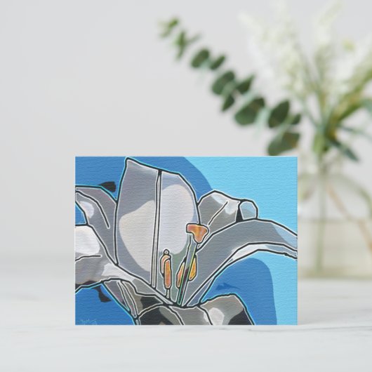 Lily digitale kunstkaart briefkaart (Staand voorkant)