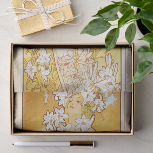 Lily door Alphonse Mucha Tissuepapier (Geschenk)