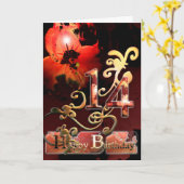 Lily Dream flower Happy 14e verjaardag  Kaart (Gele Bloem)