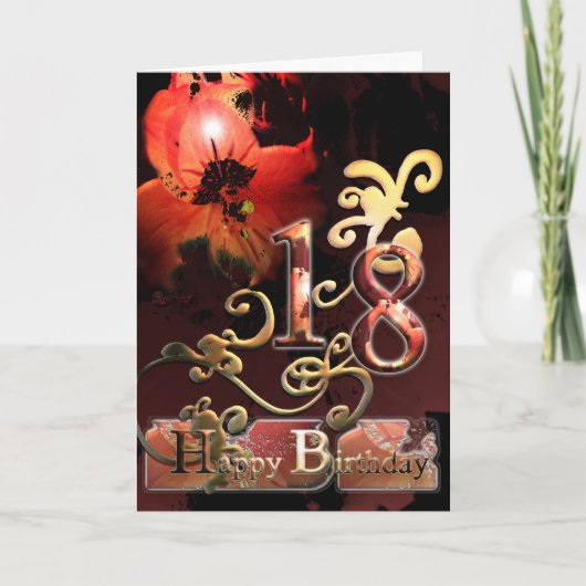 Lily Dream flower Happy 18th Birthday  kaart (Voorkant)