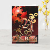 Lily Dream flower Happy 21 Birthday  Kaart (Gele Bloem)