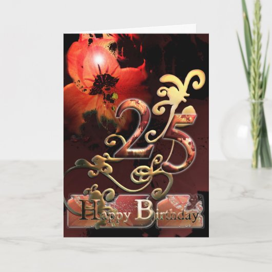 Lily Dream flower Happy 25-jarige kaart (Voorkant)