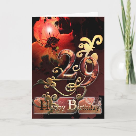 Lily Dream flower Happy 29 Birthday faux geled Kaart (Voorkant)